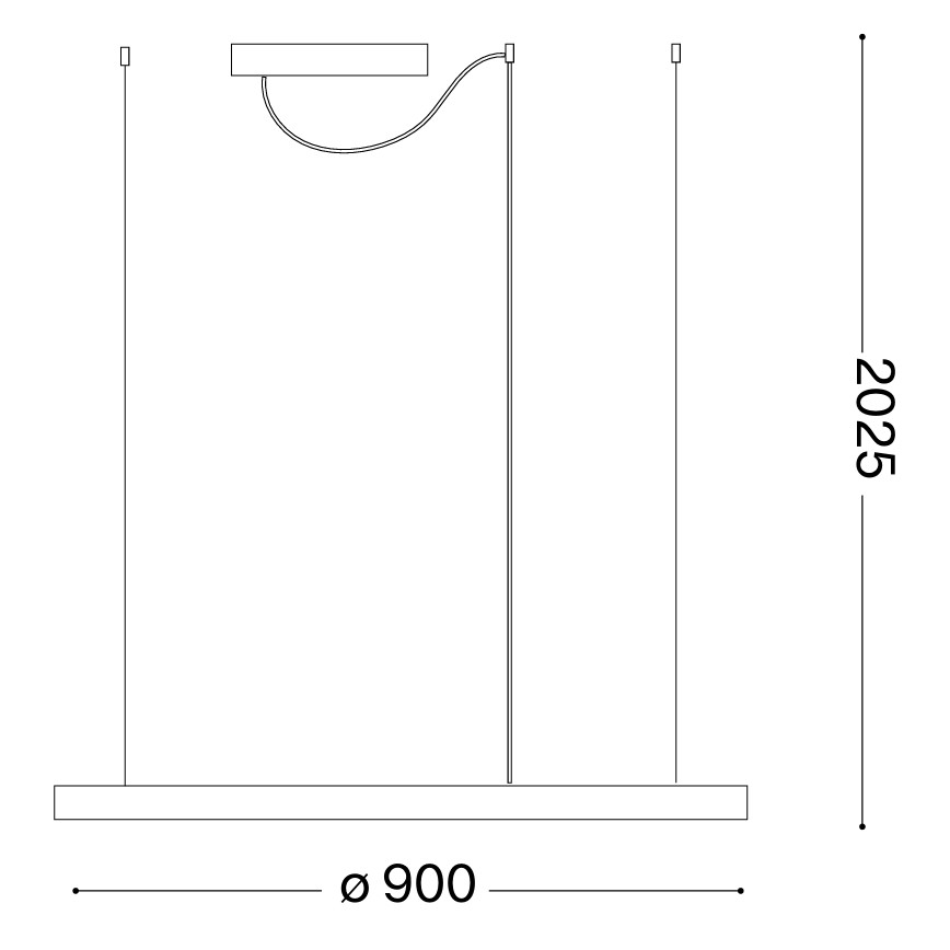 Ideal Lux - ORACLE SLIM lustră LED suspendată pe cablu LED/53W/230V 3000K CRI 90, diametru 90 cm, auriu