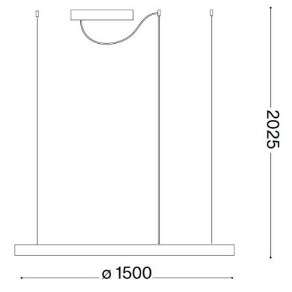 Ideal Lux - Candelabru LED dimerabil suspendat pe cablu ORACLE SLIM LED/77W/230V 3000K CRI 90 Ø 150 cm, alb