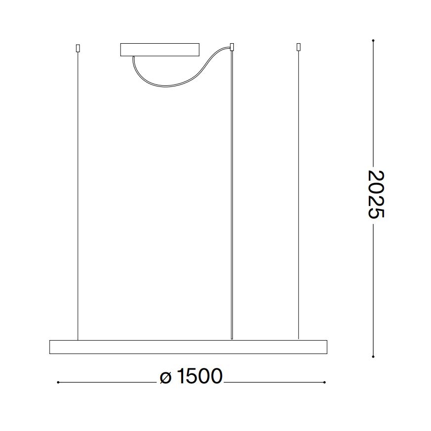 Ideal Lux - Candelabru LED dimerabil suspendat pe cablu ORACLE SLIM LED/77W/230V 3000K CRI 90 Ø 150 cm, alb