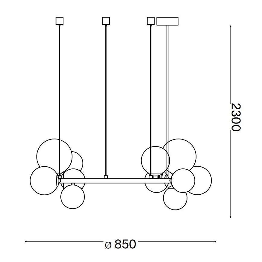 Ideal Lux - Lustra LED pe cablu PERLAGE 14xG9/3W/230V Ø 85 cm auriu/bej fumuriu