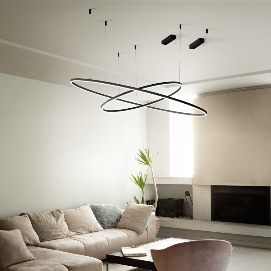 Ideal Lux - Lustra LED reglabilă suspendată pe cablu ORACLE SLIM LED/40W/230V 3000K CRI 90 Ø 70 cm negru