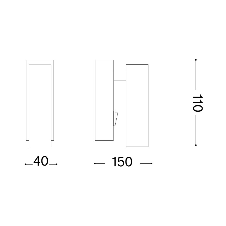 Ideal Lux PAGE - Spot LED de perete, 3W/230V, CRI 90, negru