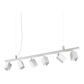 Ideal Lux - Pendul LED DYNAMITE 6 x GU10 / 7W / 230V CRI 90, alb