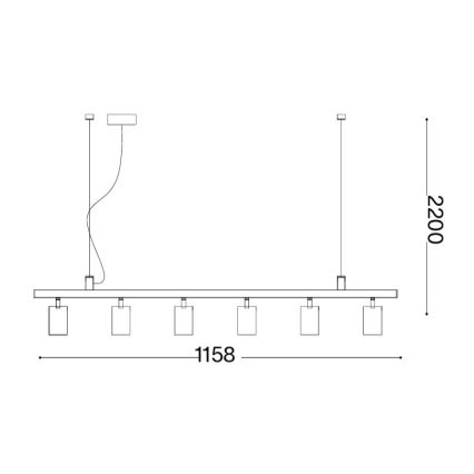 Ideal Lux - Pendul LED DYNAMITE 6 x GU10 / 7W / 230V CRI 90, alb