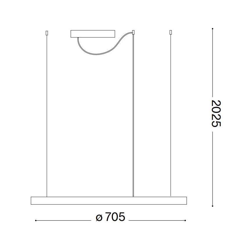 Ideal Lux - Lustră LED suspendată pe cablu ORACLE SLIM LED/37W/230V 2700K CRI 90 Ø 70 cm alb