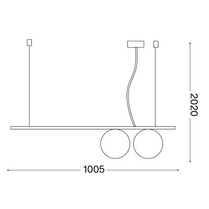 Ideal Lux - Pendul LED PERLINE pe cablu, 2x G9, 3W, 230V, auriu