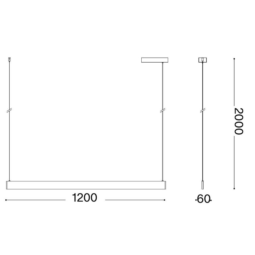 Ideal Lux - Pendul LED suspendat pe cablu DESK WIDE LED/36W/230V CRI 90 120 cm negru