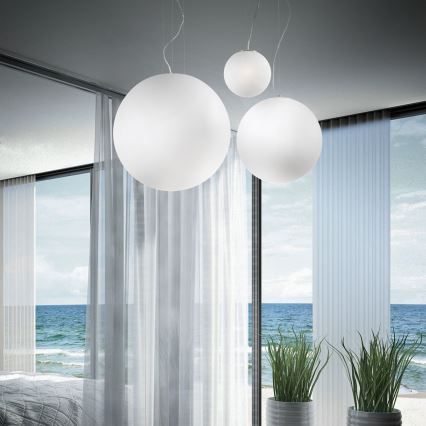 Ideal Lux - Pendul MAPA 1xE27/42W/230V Ø 40 cm alb