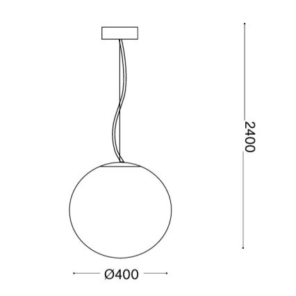 Ideal Lux - Pendul MAPA 1xE27/42W/230V Ø 40 cm alb