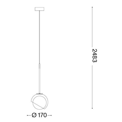 Ideal Lux - Pendul pe cablu BLOOM 1xE27/42W/230V, Ø 17 cm, auriu/bej fumuriu