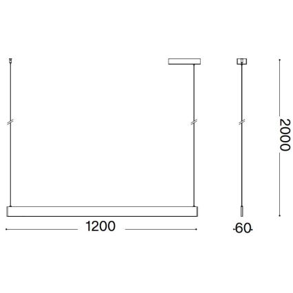 Ideal Lux - Pendul pe cablu DESK LED/36W/230V 120 cm CRI 90 alb