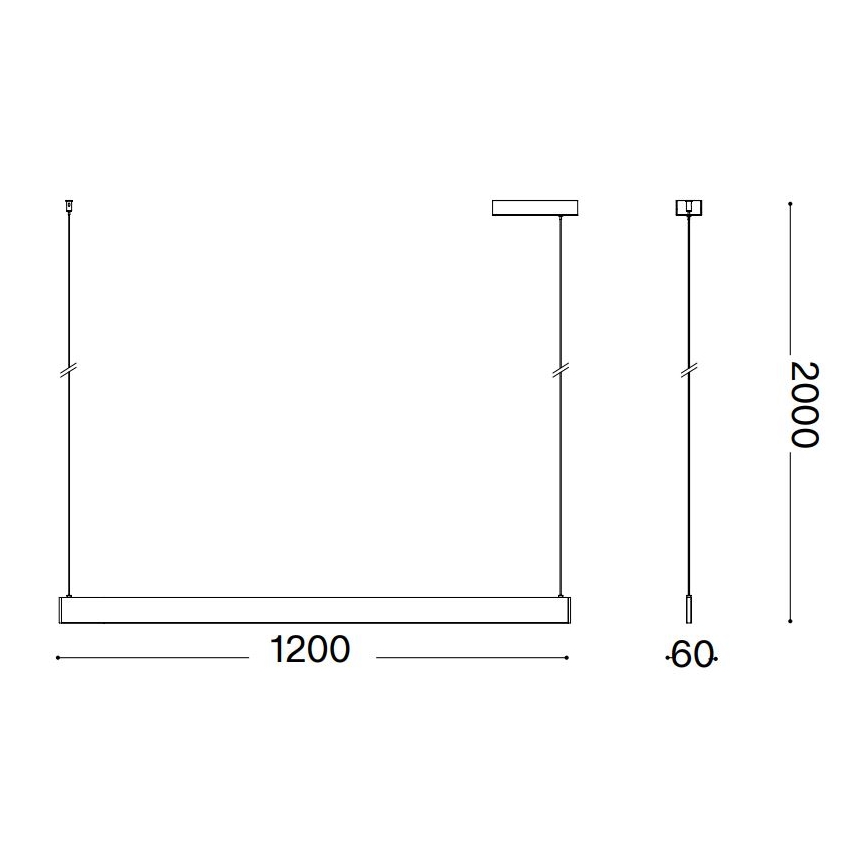 Ideal Lux - Pendul pe cablu DESK LED/36W/230V 120 cm CRI 90 alb