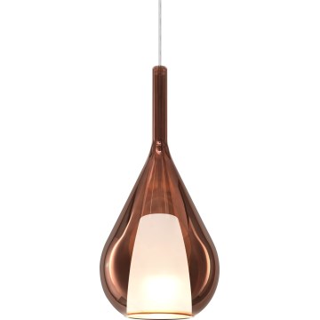 Ideal Lux - Pendul pe cablu KALIQUE, 1xE27/42W/230V, Ø 18 cm, finisaj cupru fumuriu