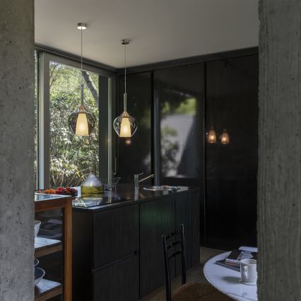 Ideal Lux - Pendul pe cablu KALIQUE 1xE27/42W/230V Ø 18 cm, fumuriu-negru