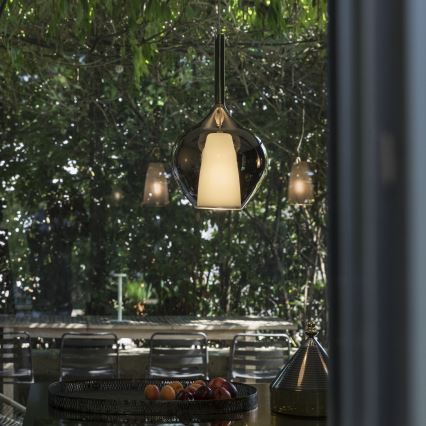 Ideal Lux - Pendul pe cablu KALIQUE 1xE27/42W/230V Ø 18 cm, fumuriu-negru