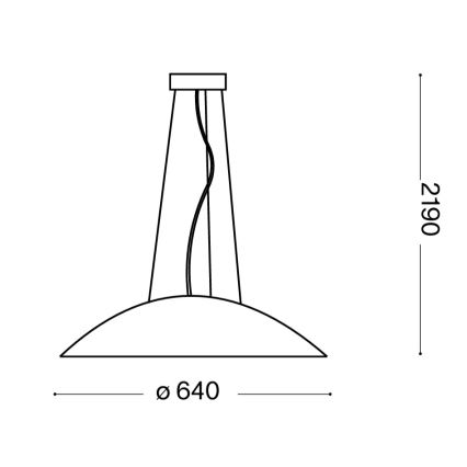Ideal Lux - Pendul pe cablu LENA, 3xE27/60W/230V, Ø 64 cm, alb