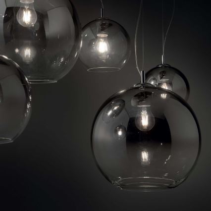 Ideal Lux - Pendul suspendat pe cablu NEMO PLUS 5xE27/42W/230V crom lucios/gri fumuriu