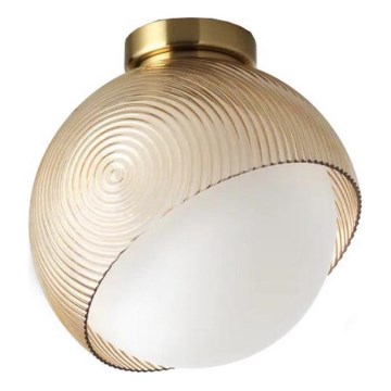 Ideal Lux - Plafonieră BLOOM 1xE27/42W/230V Ø 22 cm, auriu/bej fumuriu