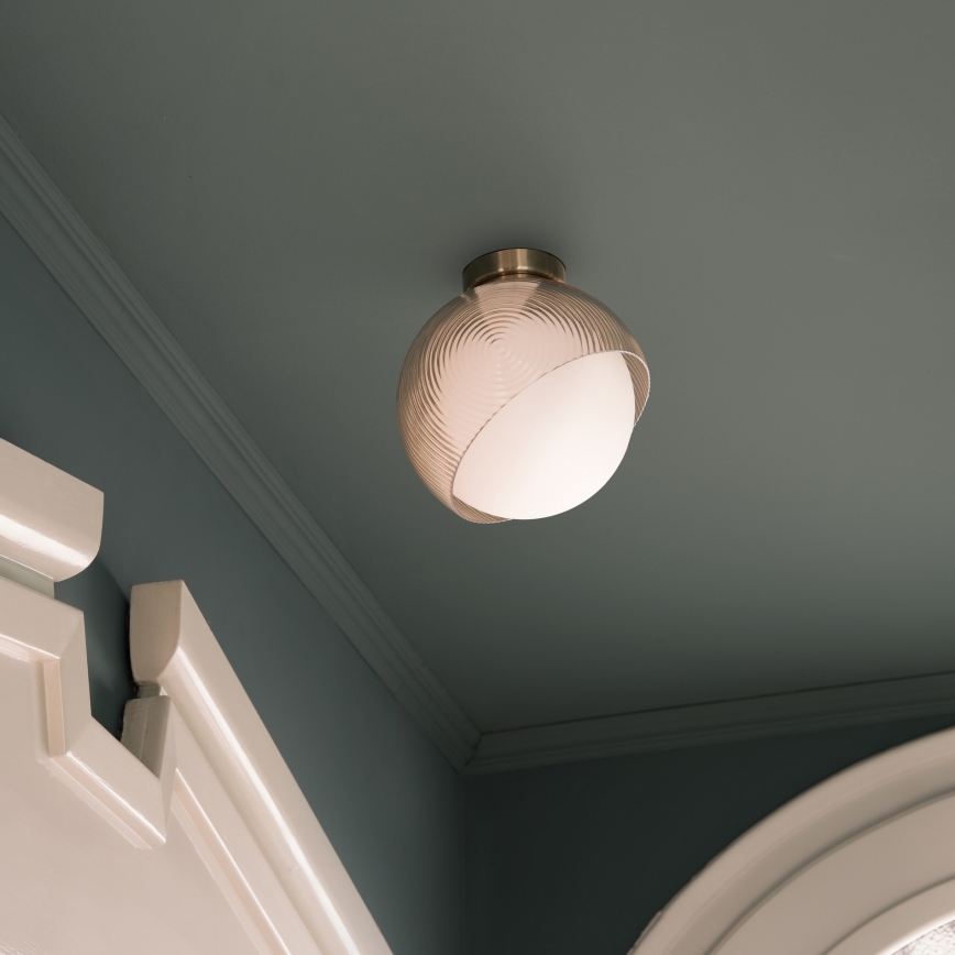 Ideal Lux - Plafonieră BLOOM 1xE27/42W/230V Ø 22 cm, auriu/bej fumuriu