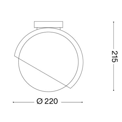 Ideal Lux - Plafonieră BLOOM 1xE27/42W/230V Ø 22 cm, auriu/bej fumuriu