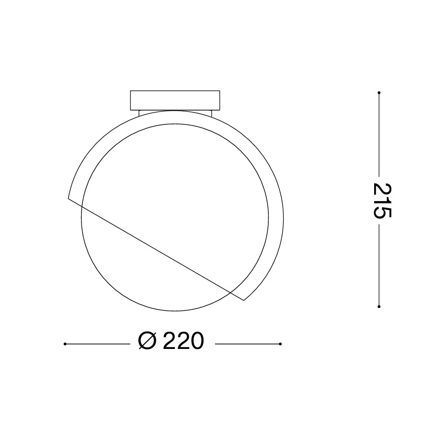Ideal Lux - Plafonieră BLOOM 1xE27/42W/230V, Ø 22 cm, neagră