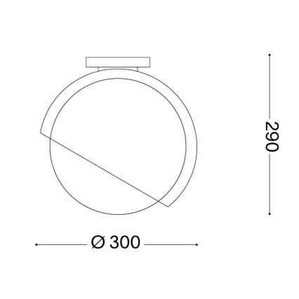 Ideal Lux - Plafonieră BLOOM 1xE27/42W/230V, Ø 30 cm, neagră