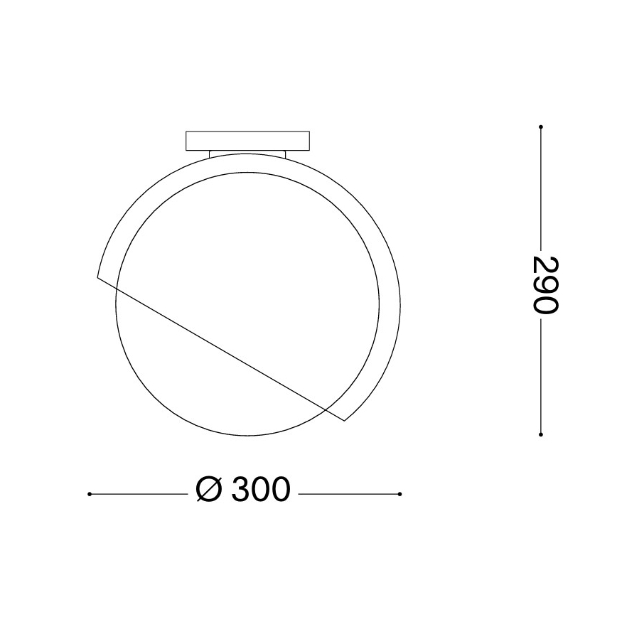 Ideal Lux - Plafonieră BLOOM 1xE27/42W/230V, Ø 30 cm, neagră
