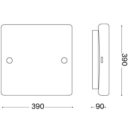 Ideal Lux - Plafonieră CELINE 3xE27/60W/230V 39x39 albă