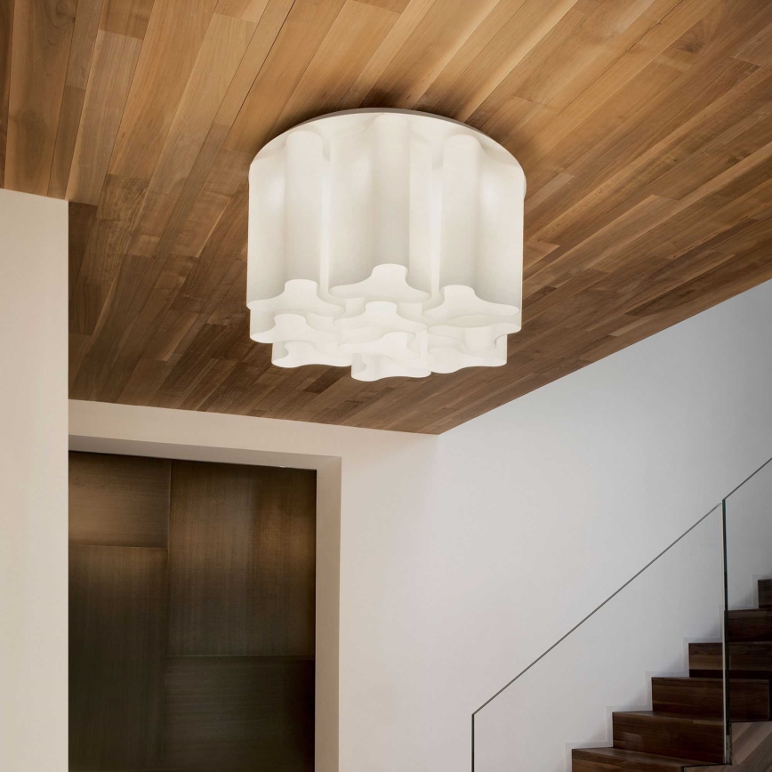 Ideal Lux - Plafonieră COMPO 6xE27/52W/230V Ø 56 cm albă