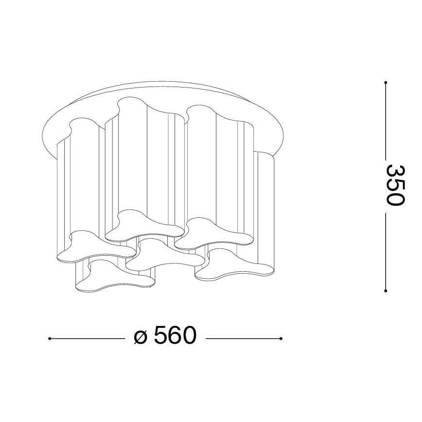 Ideal Lux - Plafonieră COMPO 6xE27/52W/230V Ø 56 cm albă