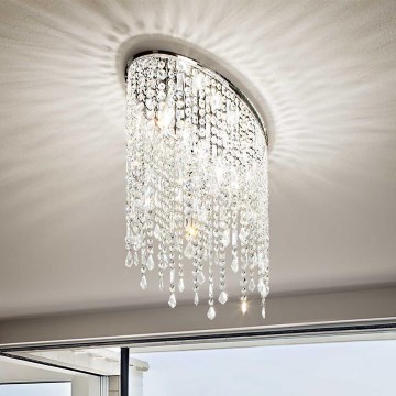Ideal Lux - Plafonieră cu cristale RAIN 3xE14/40W/230V crom lucios