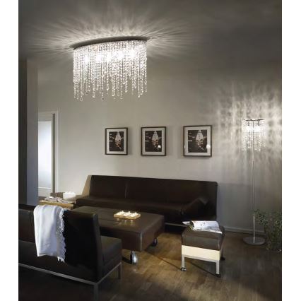 Ideal Lux - Plafonieră cu cristale RAIN 3xE14/40W/230V crom lucios