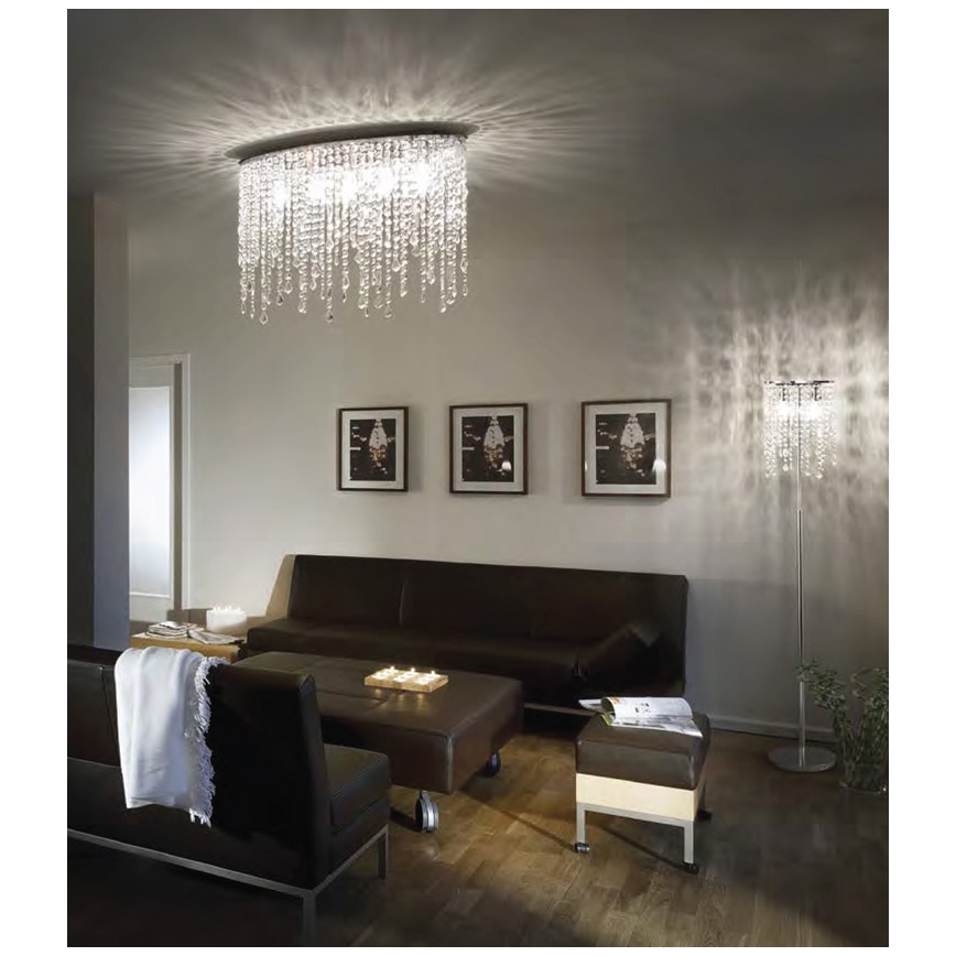Ideal Lux - Plafonieră cu cristale RAIN 3xE14/40W/230V crom lucios