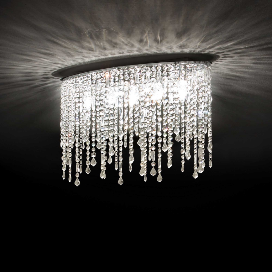 Ideal Lux - Plafonieră cu cristale RAIN 3xE14/40W/230V crom lucios