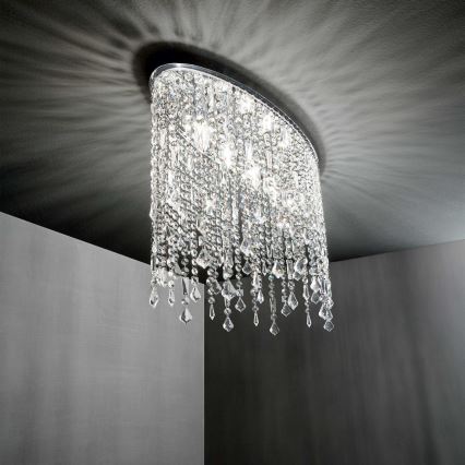 Ideal Lux - Plafonieră cu cristale RAIN 3xE14/40W/230V crom lucios