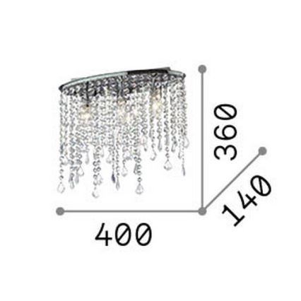 Ideal Lux - Plafonieră cu cristale RAIN 3xE14/40W/230V crom lucios