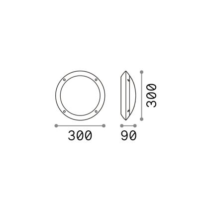 Ideal lux - Plafonieră exterior 1xE27/23W/230V alb