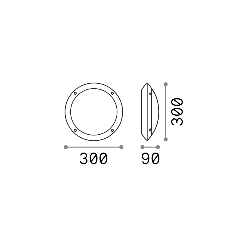 Ideal lux - Plafonieră exterior 1xE27/23W/230V alb