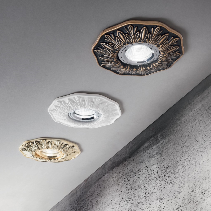 Ideal Lux - Plafonieră încastrată POLKA 1xGU10/50W/230V, finisaj auriu