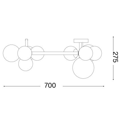 Ideal Lux - Lustră LED aplicată PERLAGE 10x G9/3W/230V, Ø 70 cm, auriu/bej fumuriu
