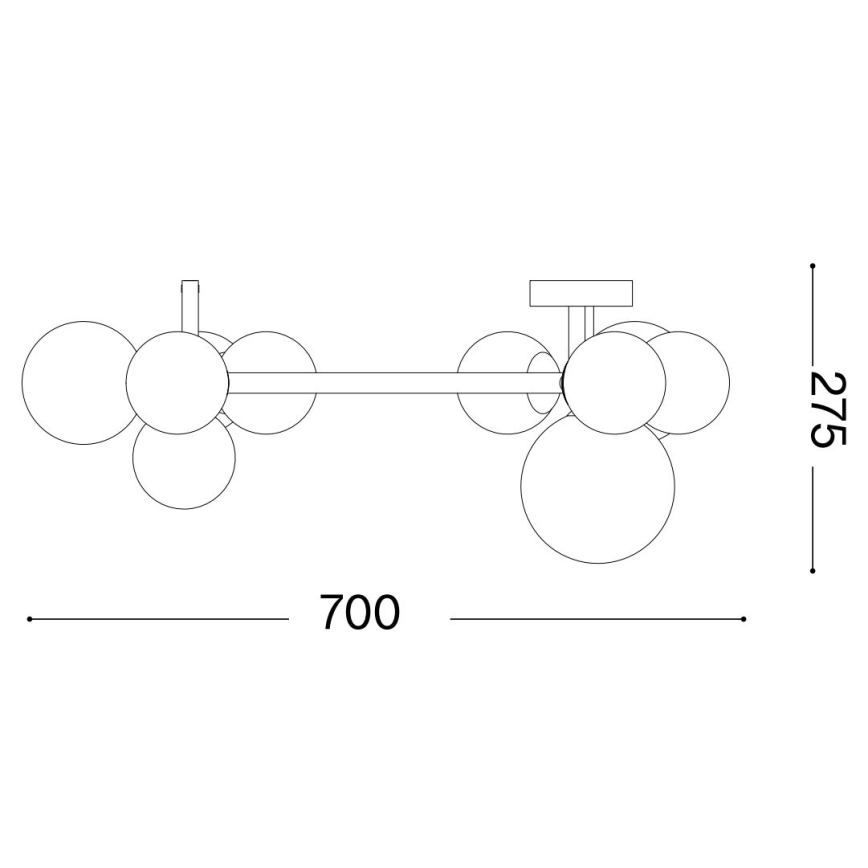 Ideal Lux - Lustră LED aplicată PERLAGE 10x G9/3W/230V, Ø 70 cm, auriu/bej fumuriu
