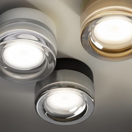 Ideal Lux - Plafonieră LED pentru baie LOLLY 1xGX53/9W/230V diam. 10,5 cm auriu/bej fumuriu