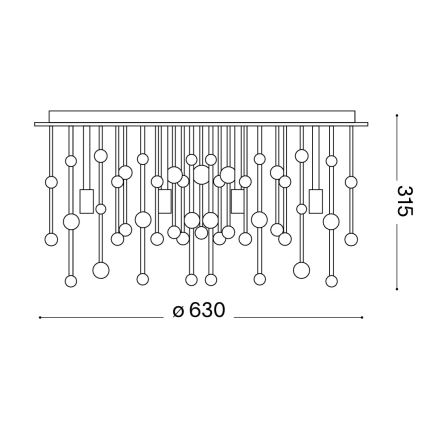 Ideal Lux - Plafonieră LED NEVE, 12 x G9, 3W, 230V, Ø 63 cm, crom lucios
