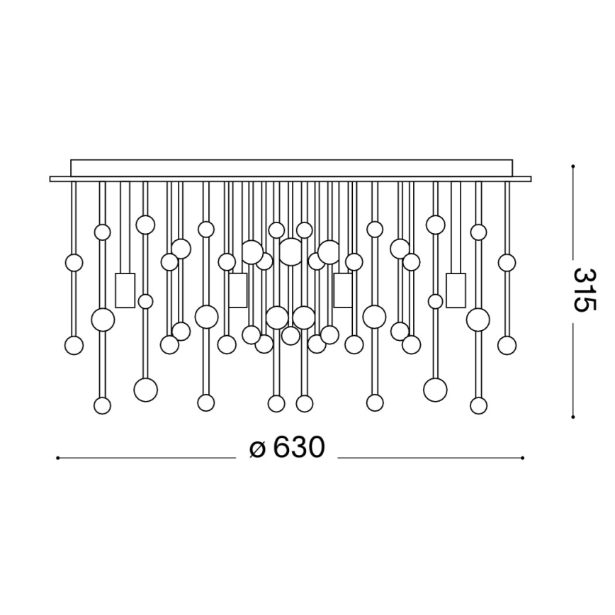 Ideal Lux - Plafonieră LED NEVE, 12 x G9, 3W, 230V, Ø 63 cm, crom lucios