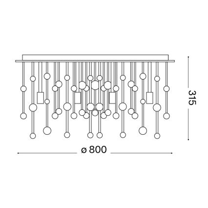 Ideal Lux - Plafonieră LED NEVE, 15 x G9, 3 W, 230 V, Ø 80 cm, crom lucios