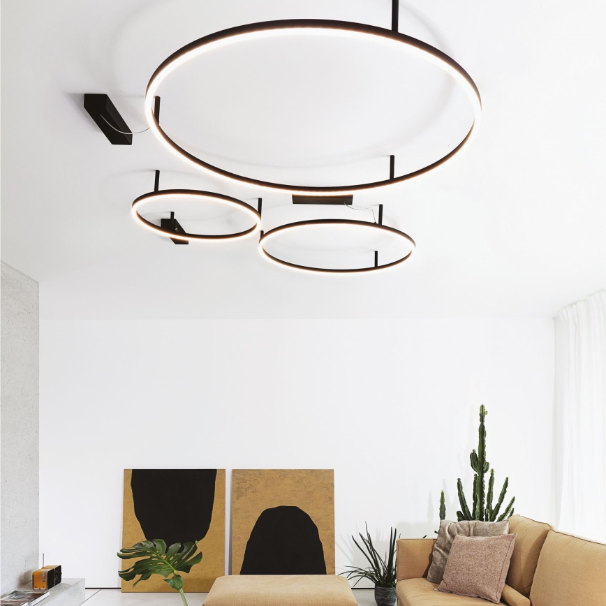 Ideal Lux - Plafonieră LED ORACLE SLIM LED/53W/230V 4000K CRI 90 Ø 90 cm negru