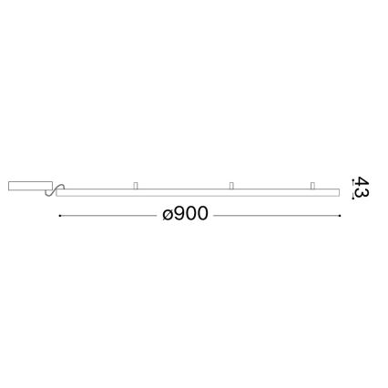 Ideal Lux - Plafonieră LED ORACLE SLIM, 53 W, 230 V, 3000 K, CRI 90, diam. 90 cm, aurie