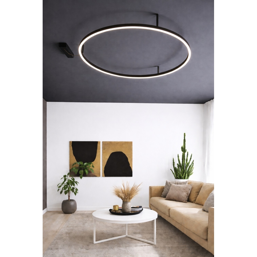 Ideal Lux - Plafonieră LED ORACLE SLIM, 29W, 230V, 4000K, CRI 90, Ø 50 cm, negru