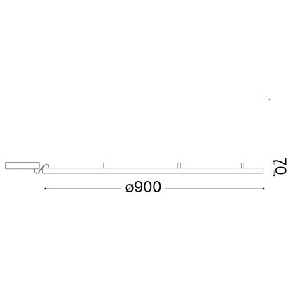 Ideal Lux - Plafonieră LED ORACLE SLIM, 53W, 230V, 3000K, CRI 90, Ø 90 cm, cu finisaj auriu