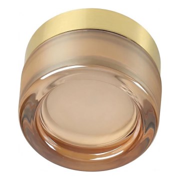 Ideal Lux - Plafonieră LED pentru baie LOLLY 1xGX53/9W/230V Ø 10,5 cm IP44 auriu/bej fumuriu